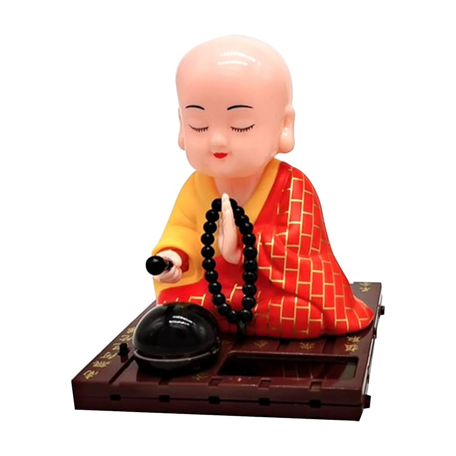 Amazon.co.jp: 僧侶 置物 小坊主の彫像ソーラーヘッドのおもちゃ